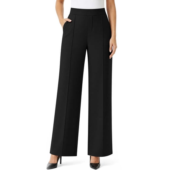 REDESS Sweatpants for Women Wide Leg Casual High Waisted Baggy Sweatpants Worker Wear Pants with Pocket,Black XS-2XL
