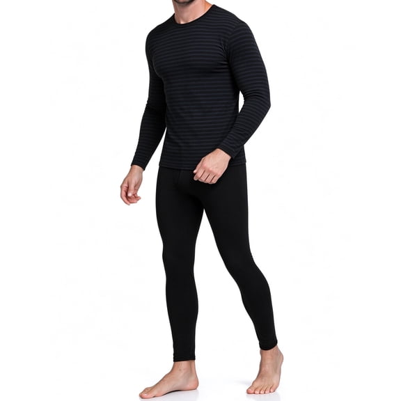 REDESS Thermal Underwear for Men, Crew Neck Long Johns Base Layer Set