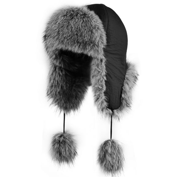 REDESS Trapper Hat for Women Winter Warm with Ear Flaps Ski Hunting Hat Black