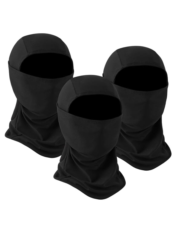 Balaclava Face Mask for Men and Women Winter Windproof Breathable Lightweight Ski Mask, Black, 3-Pack