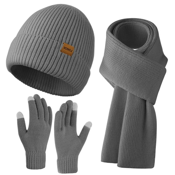 REDESS Winter Beanie Hat,Scarf and Gloves sets for Women and Men,Dark gray