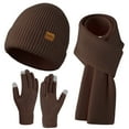 thumbnail image 1 of REDESS Winter Beanie Hat,Scarf and Gloves sets for Women and Men,Brown, 1 of 6