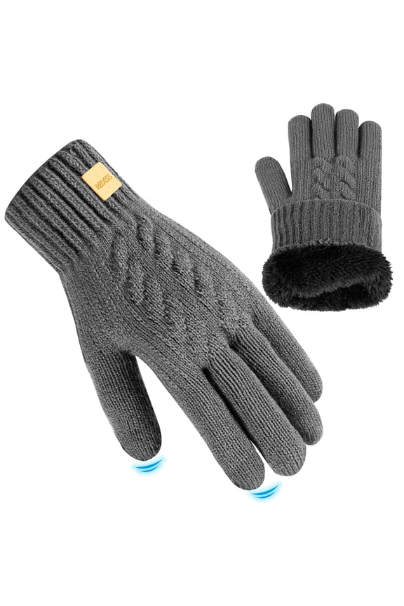 Winter Gloves for Women and Men with Touch Screen Thermal Knit Black Gloves.