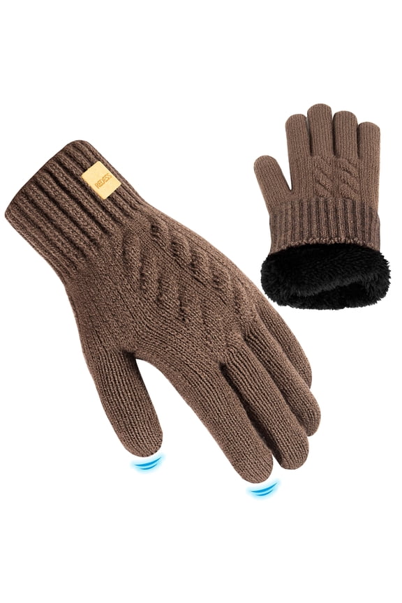 Winter Gloves for Women and Men with Touch Screen Thermal Knit Black Gloves.