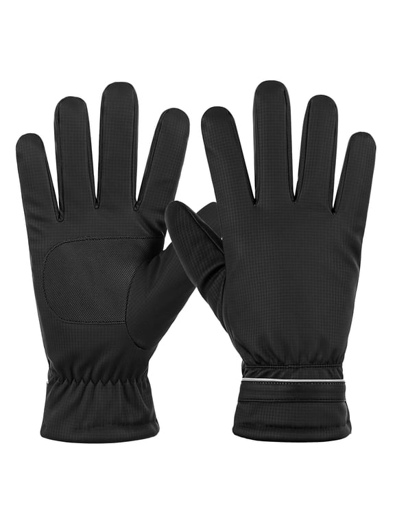 Unisex Winter Waterproof Black Gloves for Men and Women for Ski Driving Running Cycling Cold Weather