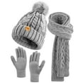 thumbnail image 1 of REDESS Winter Beanie Hat Scarf Gloves Set for Women,Fleece Lined Winter Scarfs Hats Gloves Sets,Gray, 1 of 7