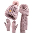 thumbnail image 1 of REDESS Winter Beanie Hat Scarf Gloves Set for Women,Fleece Lined Winter Scarfs Hats Gloves Sets,Pink, 1 of 7