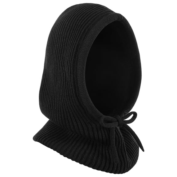 REDESS Winter Beanie Hats for Women Knit Beanie with Adjustable Drawstring Warm Hooded Skull Cap,Black