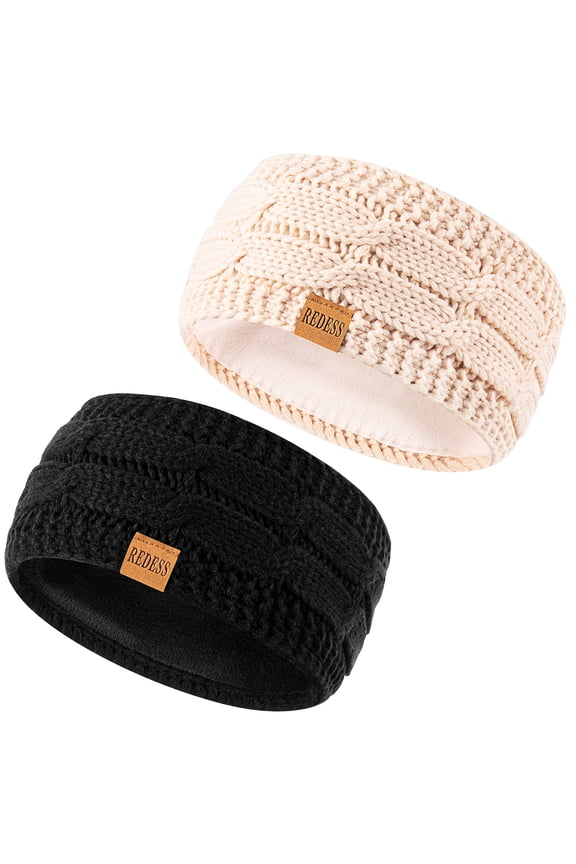Winter Ear Warmer Headband for Women,Knit Thick Fleece Lined Cold Weather Warm Ear Muffs Headband