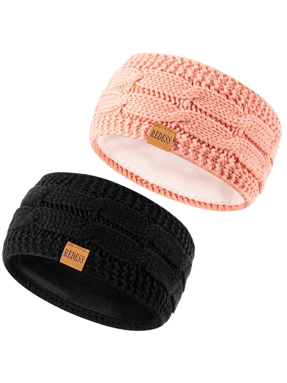 Winter Ear Warmer Headband for Women,Knit Thick Fleece Lined Cold Weather Warm Ear Muffs Headband
