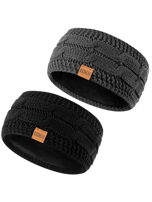 Winter Ear Warmer Headband for Women,Knit Thick Fleece Lined Cold Weather Warm Ear Muffs Headband