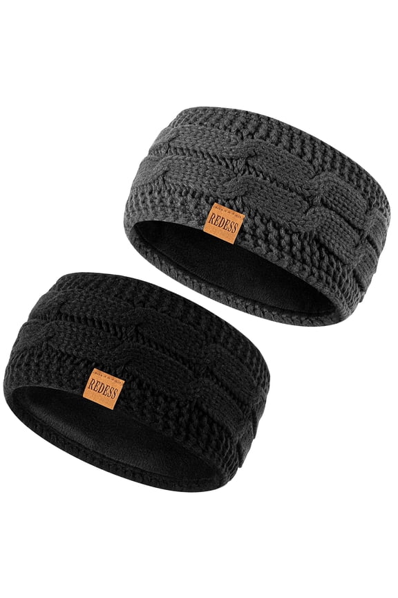 Winter Ear Warmer Headband for Women,Knit Thick Fleece Lined Cold Weather Warm Ear Muffs Headband
