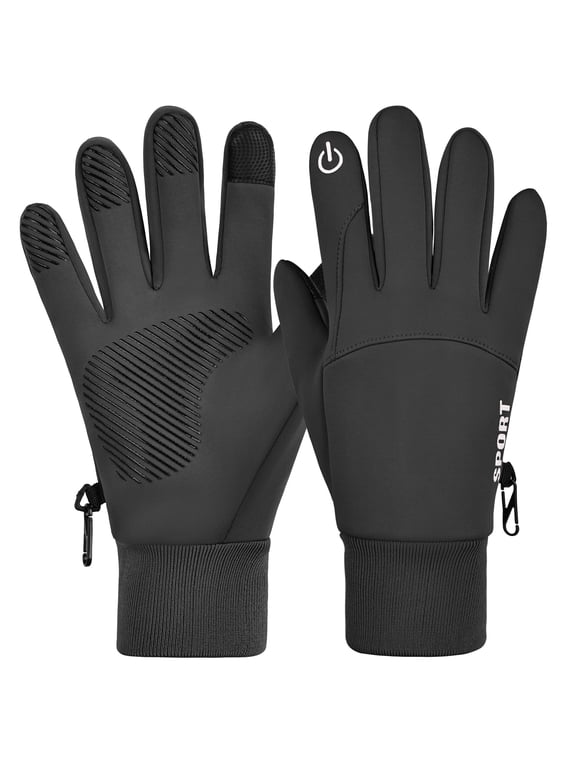 Winter Gloves for Men & Women, Touch Screen Warm Fleece Lined Gloves, Water‑Resistant Windproof Non‑Slip Daily Cold Weather Gloves