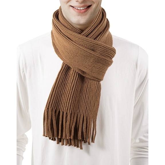 REDESS Winter Scarf for Men and Women Knit Long Thick Scarves for Adult Cold Weather Black