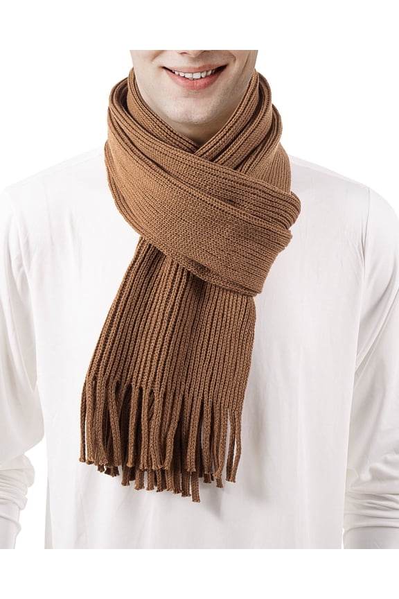 Winter Scarf for Men and Women Knit Long Thick Scarves for Adult Cold Weather Black