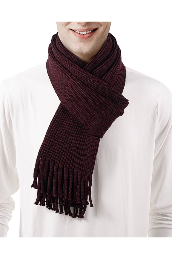 Winter Scarf for Men and Women Knit Long Thick Scarves for Adult Cold Weather Black