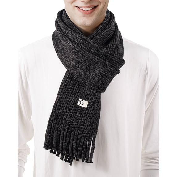 REDESS Winter Scarf for Men and Women Knit Long Thick Scarves for Adult Cold Weather Black