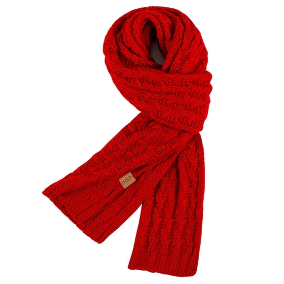 REDESS Women's Knit Winter Scarf, Warm Long Chunky Scarf, RED