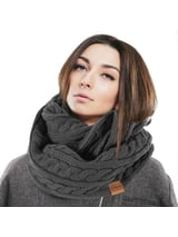 REDESS Winter Scarf for Women Knit Solid Color Pattern Infinity Circle Loop Scarves for Adult Unisex Cold Weather