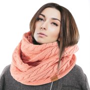 REDESS Winter Scarf for Women Knit Solid Color Pattern Infinity Circle Loop Scarves for Adult Unisex Cold Weather