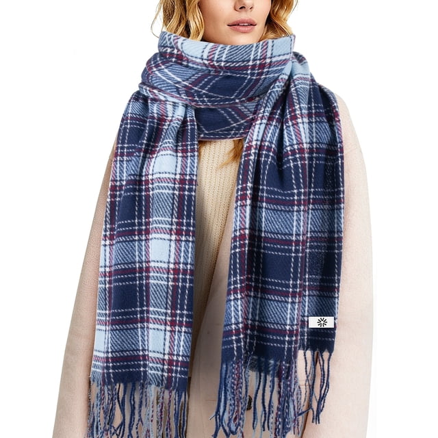 REDESS Winter Scarves for Men and Women Soft Plaid Pattern Cozy Warm ...