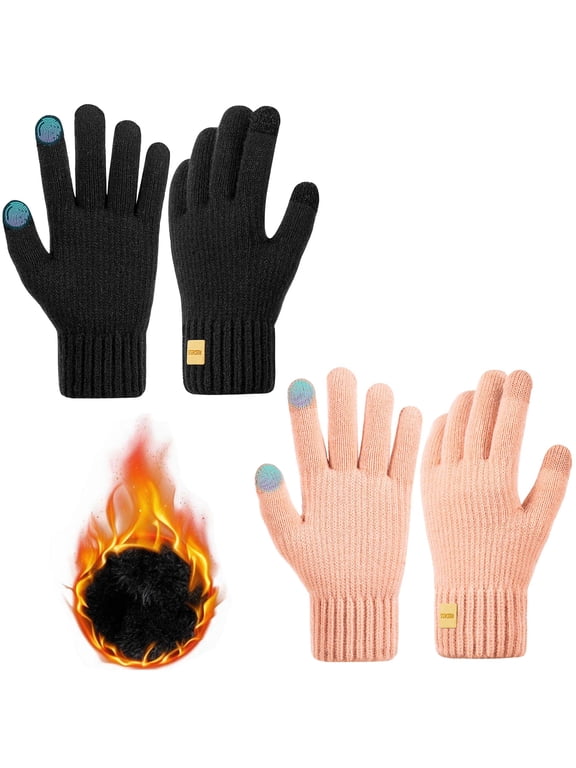 Winter Gloves for Men and Women Touch Screen Knit Warm Gloves for Cold Weather