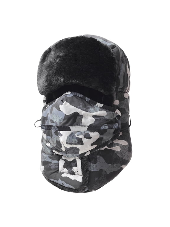 Winter Trooper Trapper Hat for Men and Women,Winter Ski Hat with Ear Flap & Around the Neck