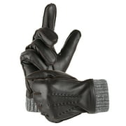 REDESS Winter Warm Genuine Leather Gloves for Men-Brown