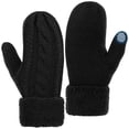 thumbnail image 1 of REDESS Winter Warm Mittens for Women, Thick Knitted Warm Soft Lining Mittens Cold Weather,Black, 1 of 7