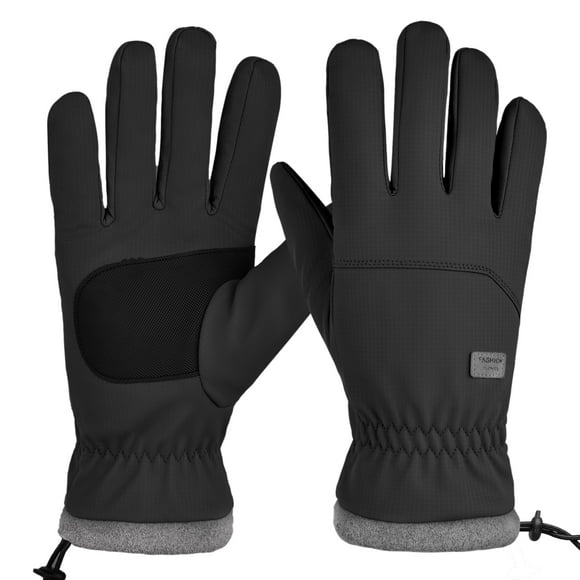 REDESS Unisex Winter Waterproof Black Gloves for Men and Women for Ski Driving Running Cycling Cold Weather
