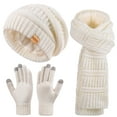thumbnail image 1 of REDESS Women's Winter Slouchy Beanie Hat, Scarf & Glove Sets,White, 1 of 7