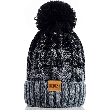 IYEBRAO Women's Winter Beanie & Scarf Set - Fleece Lined Knit Hat With Pom Pom