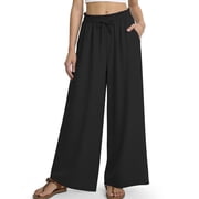 REDESS Wide Leg Pants for Women Palazzo Drawstring Loose Relaxed Fit with Pockets S-XXL