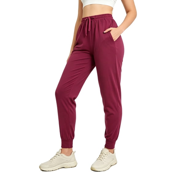 REDESS Sweatpants Women Jogger Pants with Pockets Elastic Lightweight Athletic Pants, Wine