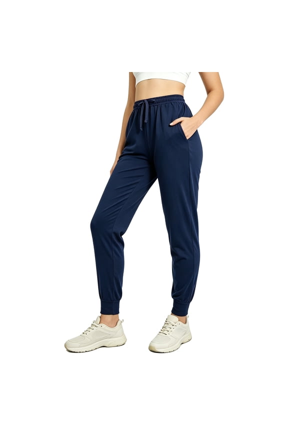 Sweatpants Women Jogger Pants with Pockets Elastic Lightweight Athletic Pants, Navy