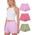 thumbnail image 1 of REDESS Women's Pajamas Boxer Shorts Plaid Pattern Summer Casual Lounge Sleepwear，Sizes S-2XL 3 Pack, 1 of 8