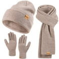 thumbnail image 1 of REDESS Women's Winter Beanie Hat, Scarf & Glove Sets for Women and Men-Khaki, 1 of 7