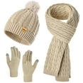 thumbnail image 1 of REDESS Women's Hat and gloves Scarf Winter Set,Beanie Hat Touch Screen Gloves Long Scarf Sets for Women, 1 of 5