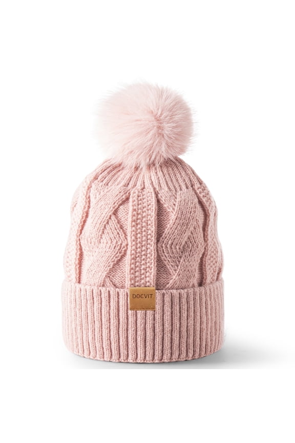 Beanie Hats for Women,Winter Warm Knitted Fleece Lined Hats Black
