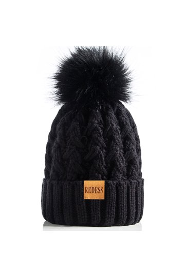 Black Pom Pom Beanie display picture 3