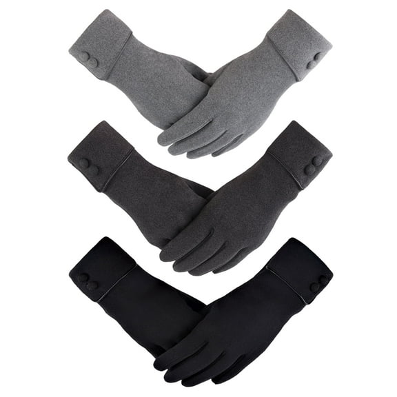 REDESS Women's Winter Warm Gloves, Full Finger Gloves With Sensitive Touch Screen Texting Fingers 3 Pairs.