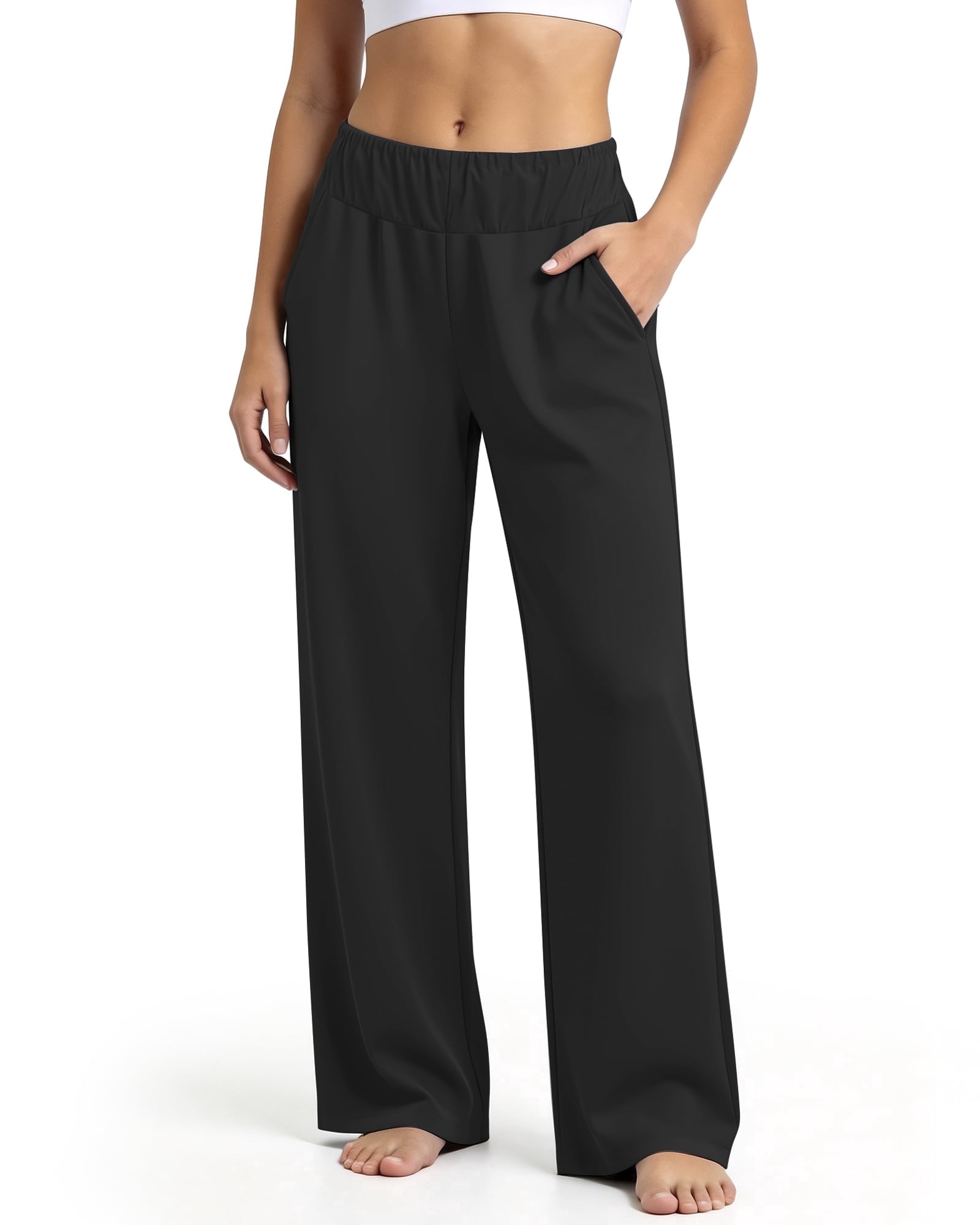 Pants for Women Elastic High Waisted Wide Leg Lounge Pants,Size S-2XL