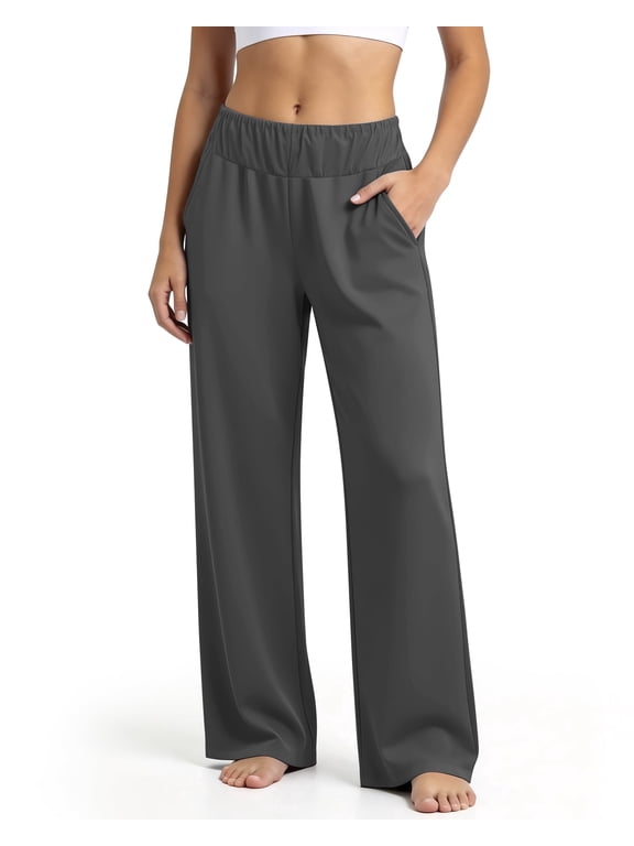 Pants for Women Elastic High Waisted Wide Leg Lounge Pants,Size S-2XL