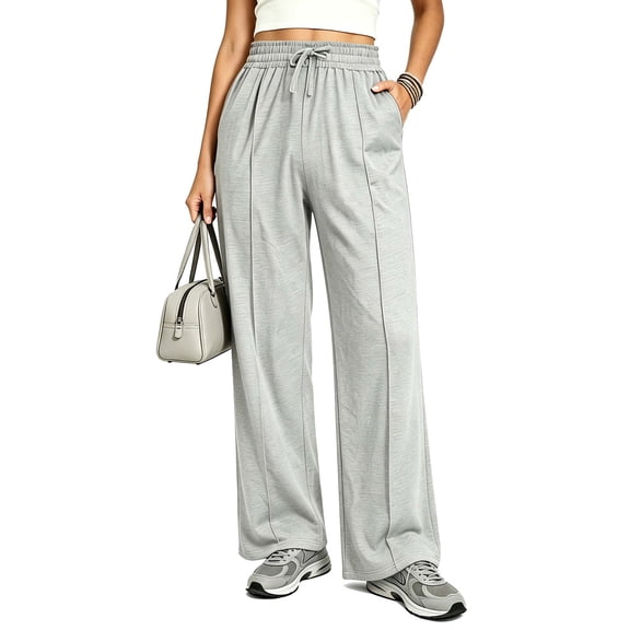 REDESS Sweatpants for Women Wide Leg Casual Baggy Black Sweatpants Drawstring Workout Pants with Pockets,S-XXL
