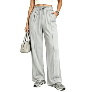 REDESS Sweatpants for Women Wide Leg Casual Baggy Black Sweatpants Drawstring Workout Pants with Pockets,S-XXL