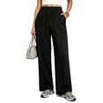 thumbnail image 1 of REDESS Sweatpants for Women Wide Leg Casual Baggy Black Sweatpants Drawstring Workout Pants with Pockets,S-XXL, 1 of 7