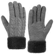 REDESS Women's Thermal Winter Gloves with Fleece Lining & Touch Screen,Dark Gray