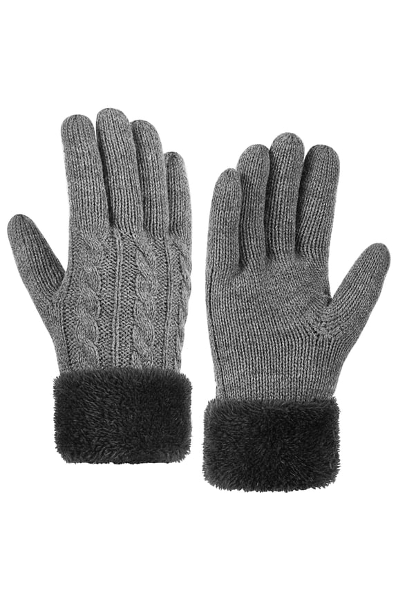 Women's Thermal Winter Gloves with Fleece Lining & Touch Screen,Dark Gray
