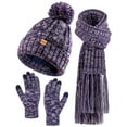 thumbnail image 1 of REDESS Womens Winter Hats Beanie Scarf & Gloves Sets for Women-Purple, 1 of 8