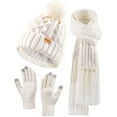 thumbnail image 1 of REDESS Womens Winter Hats Beanie Scarf & Gloves Sets for Women-White, 1 of 8